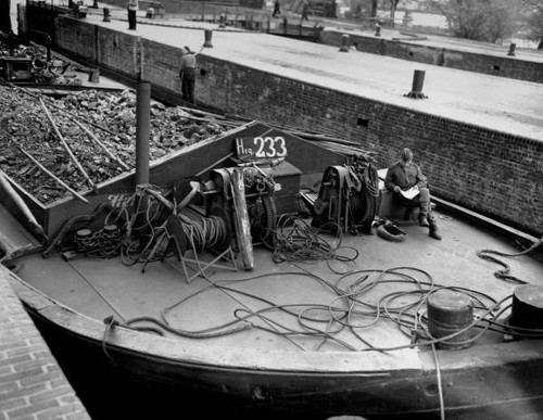Soviet barge carrying armed - barge, an