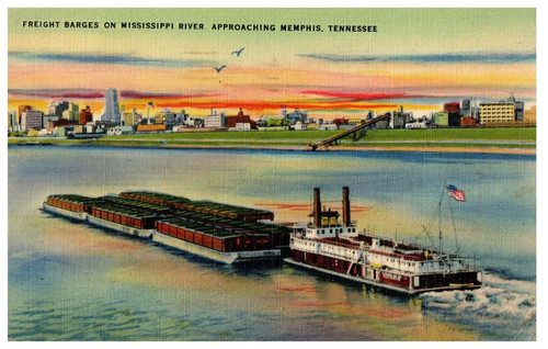 Freight barge mississippi - barge, on