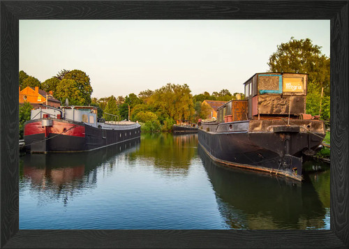 Two barges and - , river