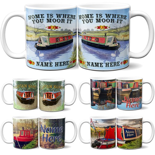Personalised narrowboat mug - narrowboat,