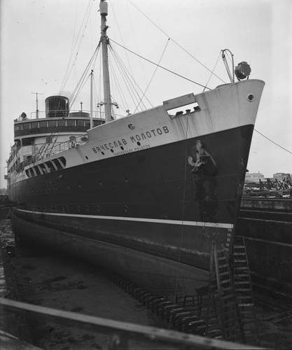 Russian barge the - the, stone