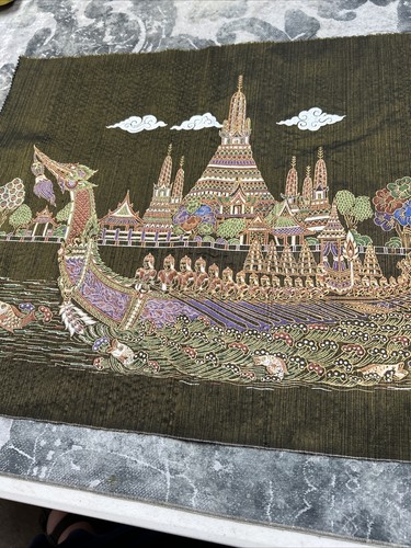 Thai silk art hanging - silk,