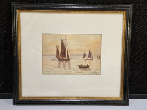 Antique signed watercolor - signed,