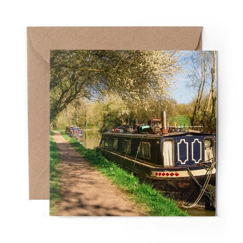 Blank greeting card barge - blank,