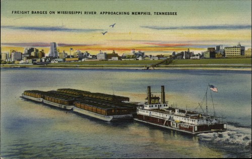 Freight barges steamboat - barges,