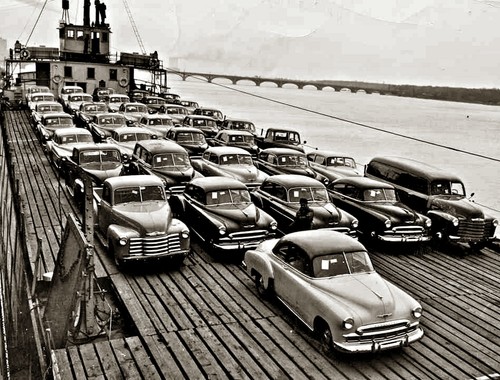 1950 barge filled with new - 1950,