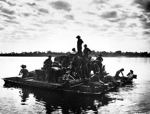 Barge powered outboard - barge,