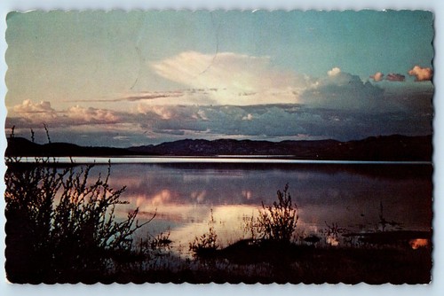 Canada postcard lake barge - postcard,