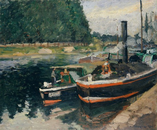 Camille pissarro barges at - camille,