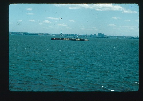 C1950 statue liberty barge - statue,