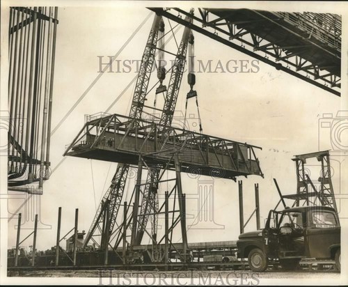 1966 press photo - photo, barge-mounted